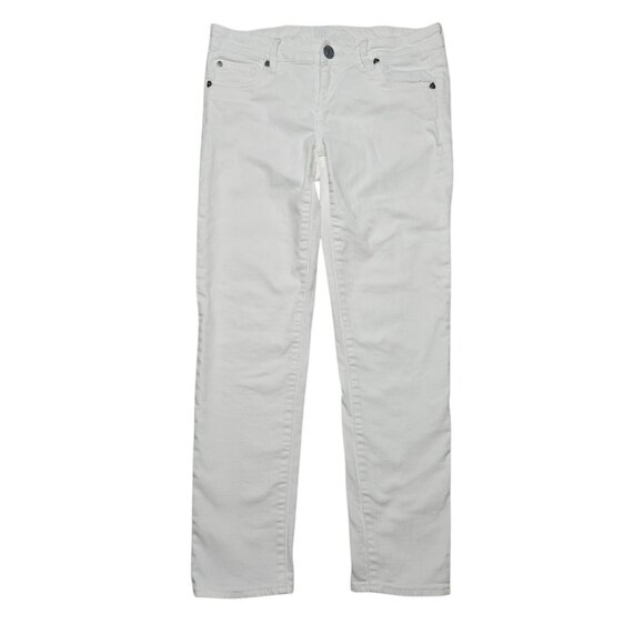 Kut From The Kloth Jeans Womens 4 White Straight Leg Stretch Denim Low Rise - Picture 1 of 15